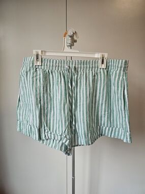 Universal Thread Green and White Striped Drawstring Shorts